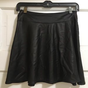 Forever 21 Black Pleather Skater Skirt